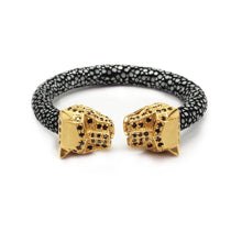 Load image into Gallery viewer, Stingray bracelets Tiger Head, Golden plate
