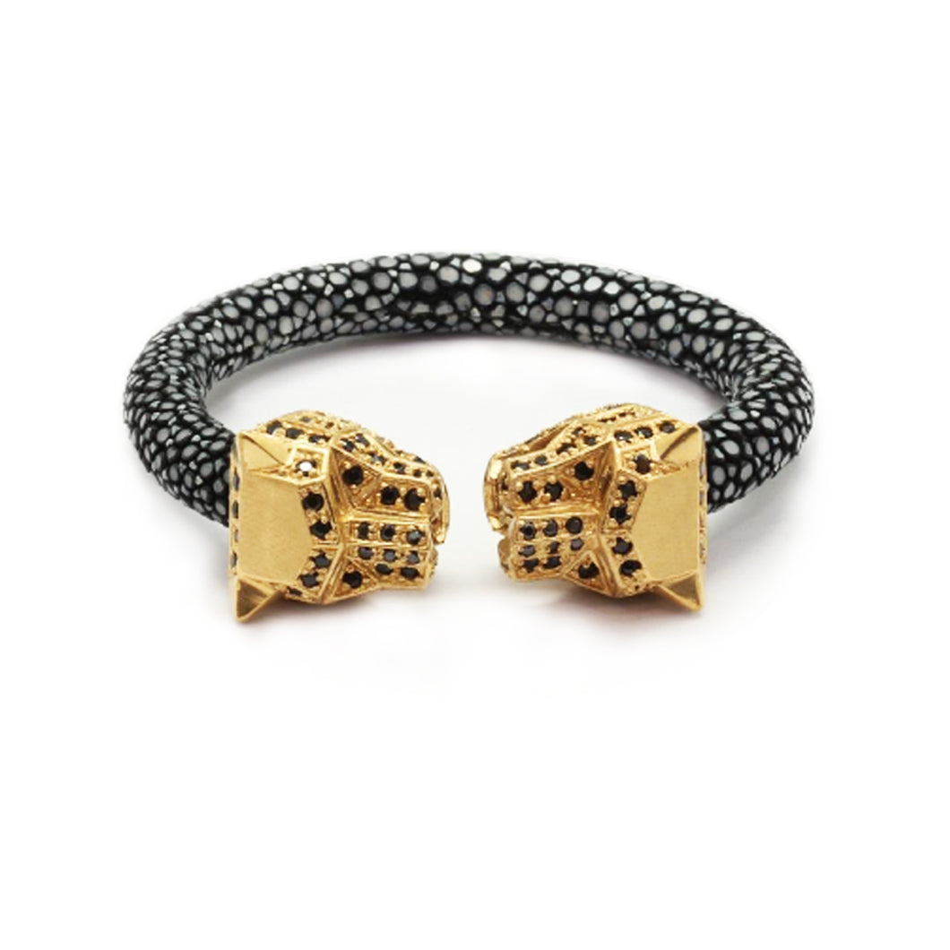 Stingray bracelets Tiger Head, Golden plate