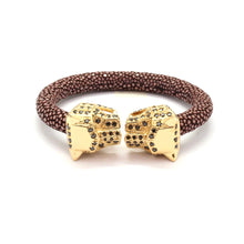Load image into Gallery viewer, Stingray bracelets Tiger Head, Golden plate
